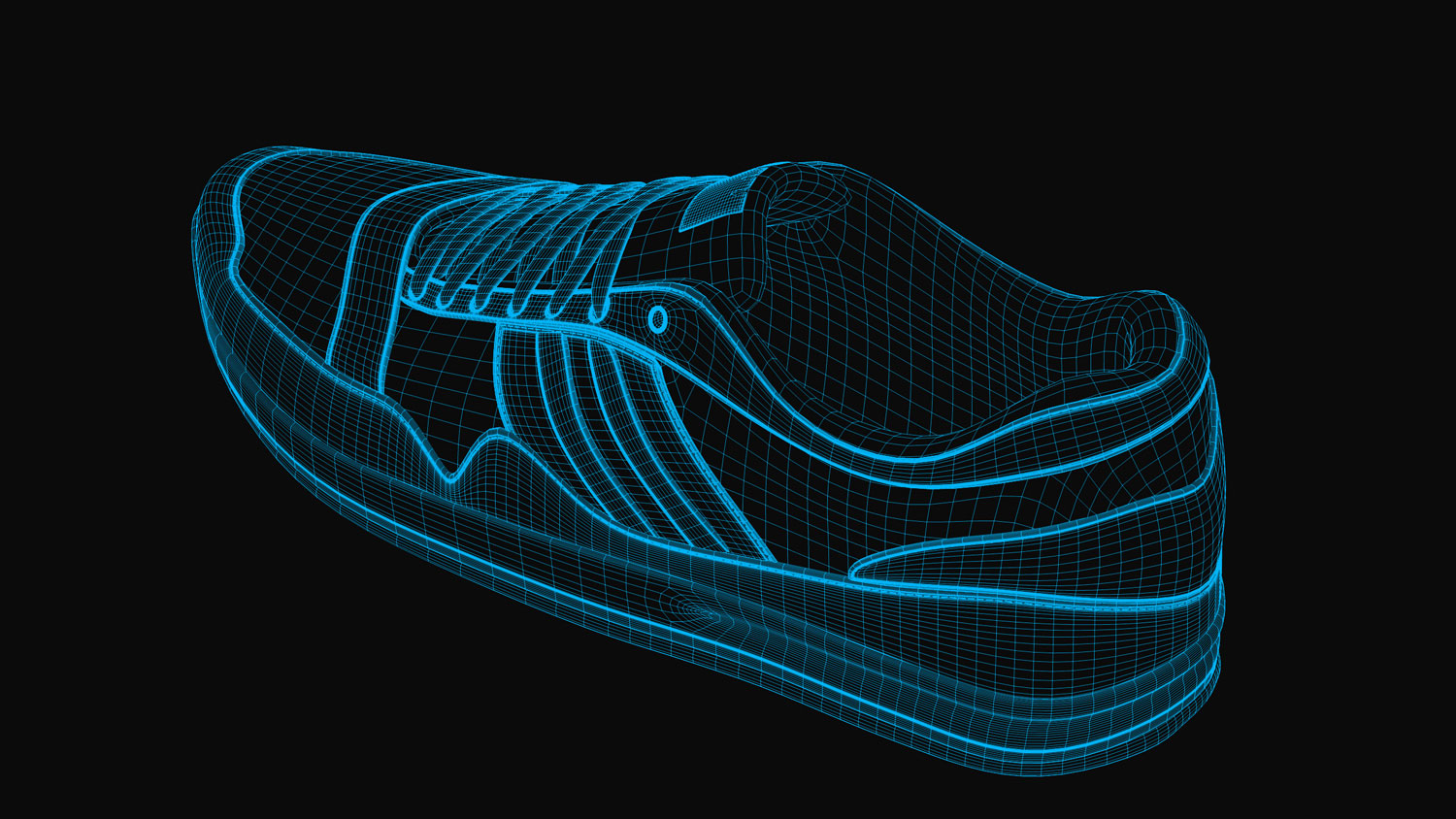 Sport Schuh / Sports Shoe 3d-render wireframe 2